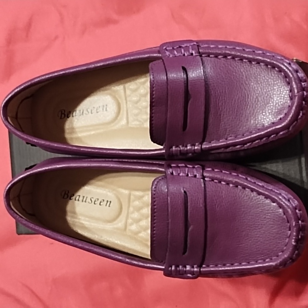 Beauseen Women's Purple Driving Loafers, 6.5